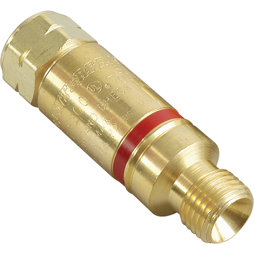 Antiretours pare-flammes - Oxy/gaz combustibles, Gaz combustibles (rouge)/Oxyg&egrave;ne (vert), Style pour adapteur de d&eacute;tendeur SPOC Demo