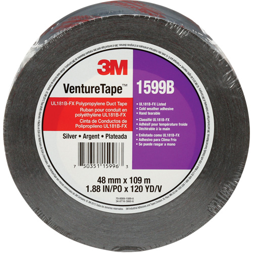 1599B Venture Tape Polypropylene Tape, 3 mils, Silver, 48 mm (2") x 109.7 m (359.9') SPOC Demo