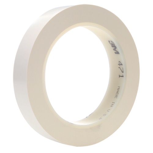 Ruban en vinyle 471, 25,4 mm (1") la x 32,9 m (108') lo, 5,3 mils, Blanc SPOC Demo