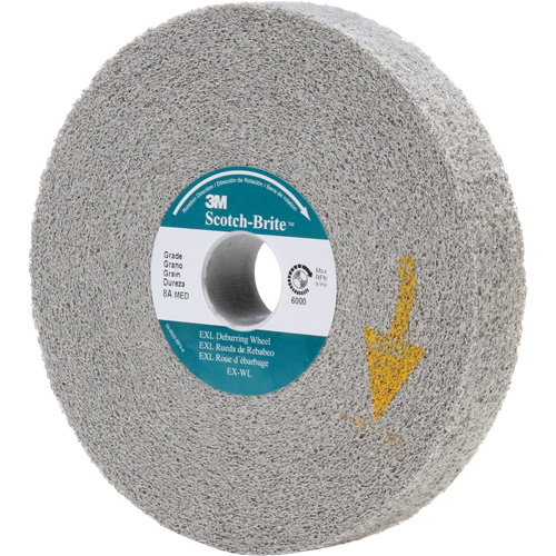 Scotch-Brite EXL Deburring Wheels, 6" x 1", 1" Arbor, Aluminum Oxide SPOC Demo