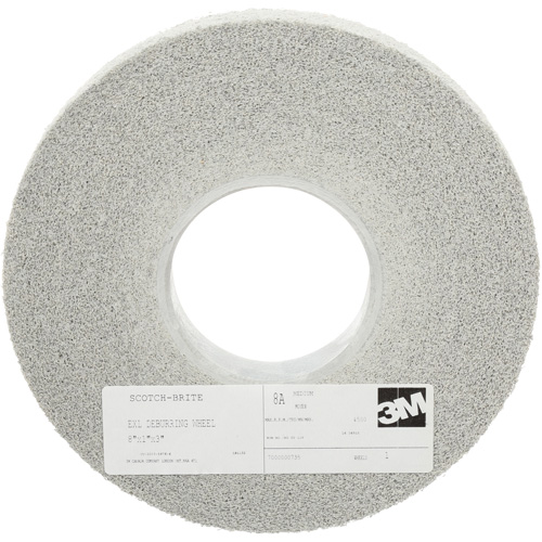 Meules d'&eacute;barbage EXL Scotch-Brite, 8" x 1", Arbre de 3", Oxyde d'aluminium SPOC Demo