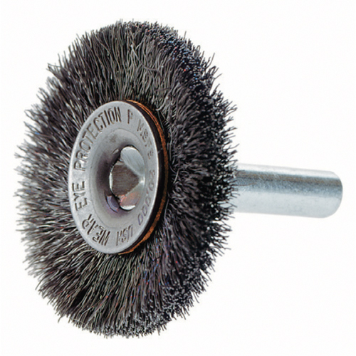 Brosses rotatives &agrave; fils cr&ecirc;p&eacute;s a/arbre 1/4", 3" dia., Fils 0,014", Arbre 1/4" SPOC Demo