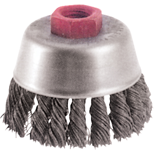 Knot Wire Cup Brushes - High Speed Small Grinder, 2-3/4" Dia. x M10x1.25 Arbor SPOC Demo