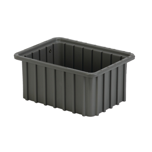 Contenant Divider Box, Poly&eacute;thyl&egrave;ne, 9,8" la x 7,3" p x 5" h, Gris SPOC Demo