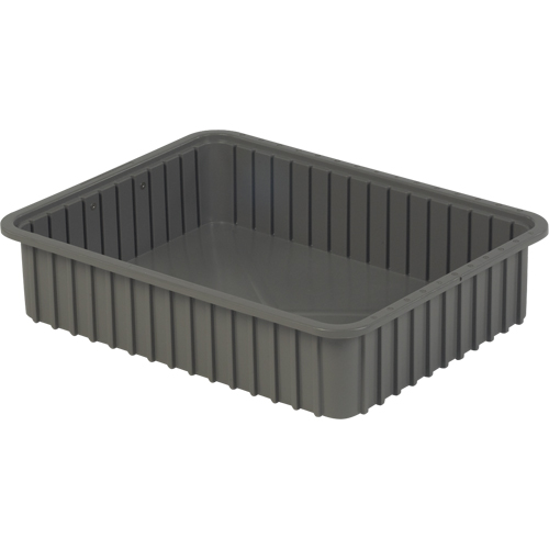 Contenants Divider Box, Poly&eacute;thyl&egrave;ne, 22,4" la x 17,4" p x 5" h, Gris SPOC Demo