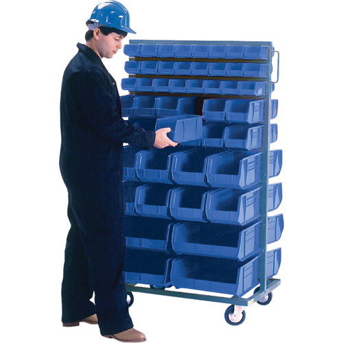 Double-Sided Mobile Bin Rack, Double-sided, 96 bins, 36" W x 24" D x 63" H SPOC Demo