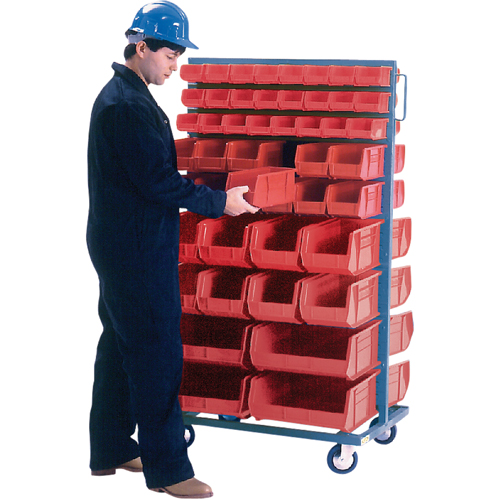 Double-Sided Mobile Bin Rack, Double-sided, 96 bins, 36" W x 24" D x 63" H SPOC Demo