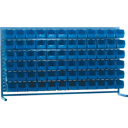 Louvered Rack with Bins, 72 Bins, 72" W x 15" D x 40" H SPOC Demo