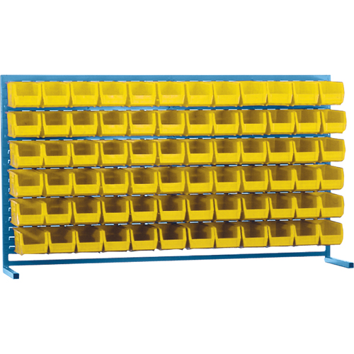 Louvered Rack with Bins, 72 Bins, 72" W x 15" D x 40" H SPOC Demo