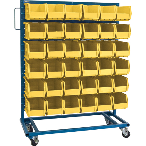 Single-Sided Mobile Bin Rack, Single-sided, 36 bins, 36" W x 16" D x 46-1/2" H SPOC Demo