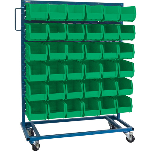 Support mobile pour bacs &agrave; un c&ocirc;t&eacute;, &agrave; un c&ocirc;t&eacute;, 36 bacs, 36" la x 16" p x 46-1/2" h SPOC Demo