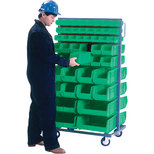 Double-Sided Mobile Bin Rack, Double-sided, 96 bins, 36" W x 24" D x 63" H SPOC Demo