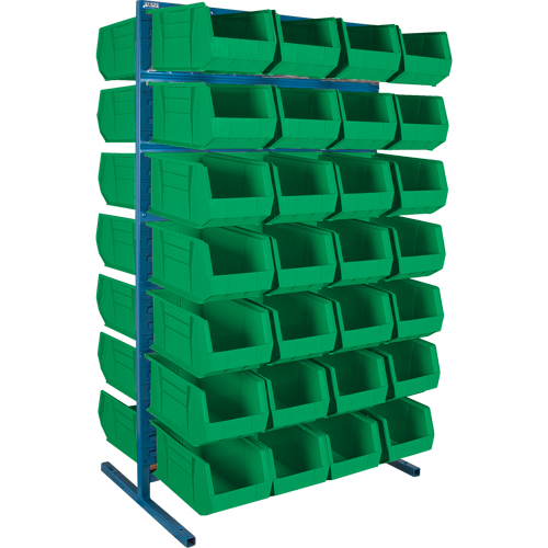 Double-Sided Stationary Bin Rack, 61" W x 56" D x 24" H, 56 Bins SPOC Demo