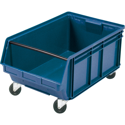 Bac g&eacute;ant empilable et mobile, 11-7/8" ha x 18-3/8" la x 29" p, Capacit&eacute; de 150 lb, Bleu SPOC Demo