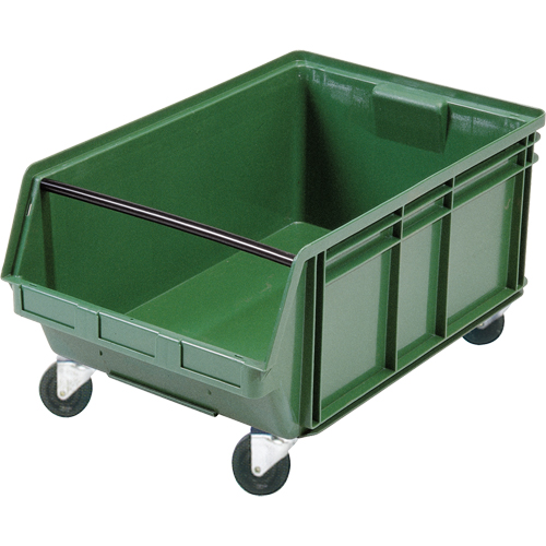 Bac g&eacute;ant empilable et mobile, 11-7/8" ha x 18-3/8" la x 29" p, Capacit&eacute; de 150 lb, Vert SPOC Demo