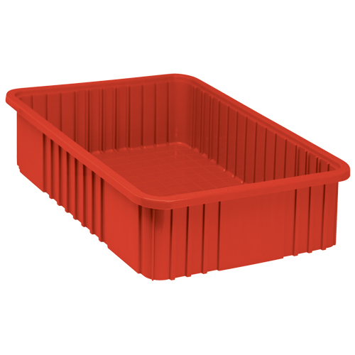 Contenants Divider Box, Plastique, 22,5" la x 17,5" p x 6" h, Rouge SPOC Demo