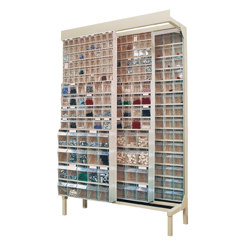 Free-Standing Tip-Out Bins Slider System, 48" W x 18" D x 77" H, 336 Drawers SPOC Demo