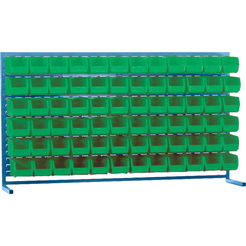 Louvered Rack with Bins, 72 Bins, 72" W x 15" D x 40" H SPOC Demo