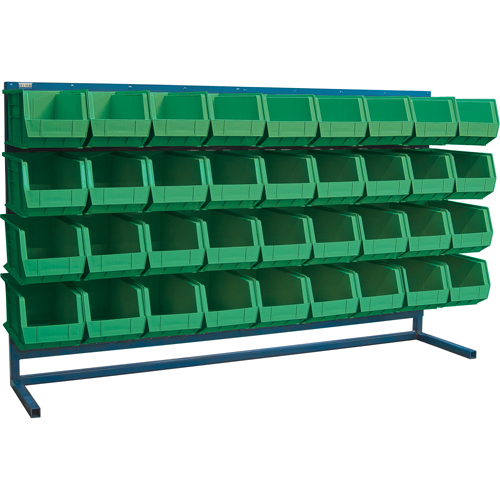 Rayonnage &agrave; persienne avec bacs, 36 bacs, 72" la x 15" p x 40" h SPOC Demo