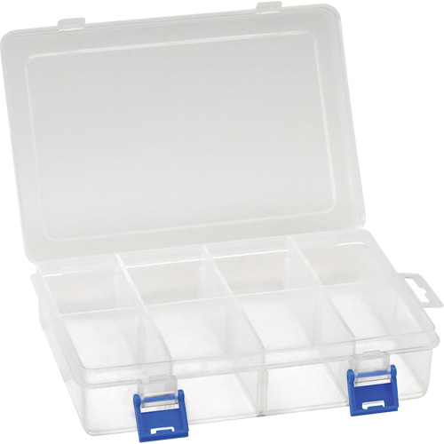 Boîte &agrave; compartiments en plastique, 5,5" la x 7,75" p x 1,75" h, 8 compartiments SPOC Demo