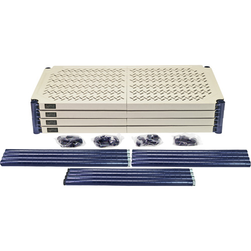 &eacute;tag&egrave;re en fils m&eacute;talliques avec tablettes en plastique, Cadre en fils m&eacute;talliques avec tablettes en plastique, Sans boulons, Capacit&eacute; 600 lb, 30" la x 72" h x 24" p SPOC Demo