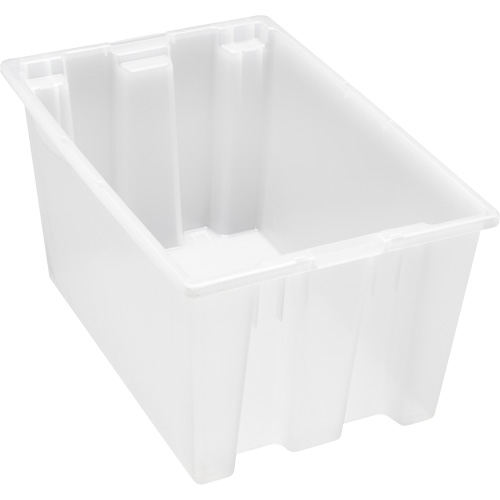 Heavy-Duty Stack & Nest Tote, 15" x 19.5" x 29.5", Clear SPOC Demo