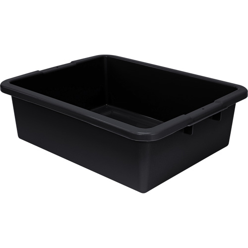 Bac d'entreposage tout usage &agrave; fond rainur&eacute;, 7" ha x 17" p x 22" lo, Plastique, Noir SPOC Demo