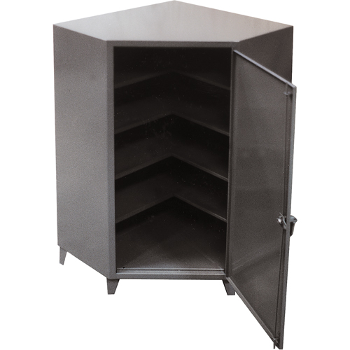 Armoires de coin, Acier, 4 Tablettes, 72" h x 48" la x 24" P, Gris SPOC Demo