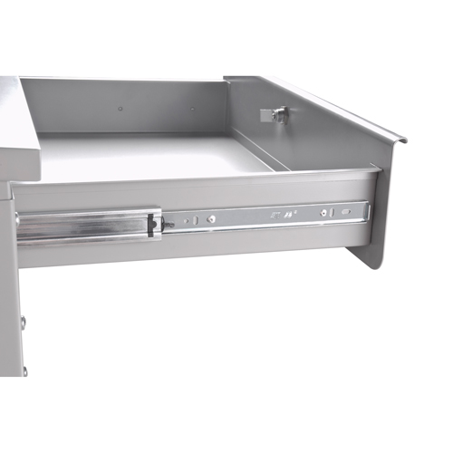 Cabinet Style Shop Desk, 34-1/2" W x 30" D x 53" H, Grey SPOC Demo