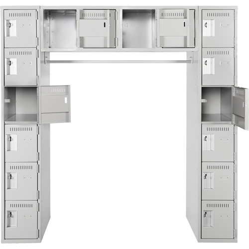 Assembled Archettes Clean Line Economy Lockers, 16 -tier, Bank of 3, 18" x 72" x 12", Steel SPOC Demo