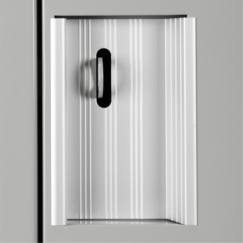 Clean Line Lockerette, 6 -tier, Bank of 4, 48" x 18" x 78", Steel, Beige, Rivet (Assembled) SPOC Demo