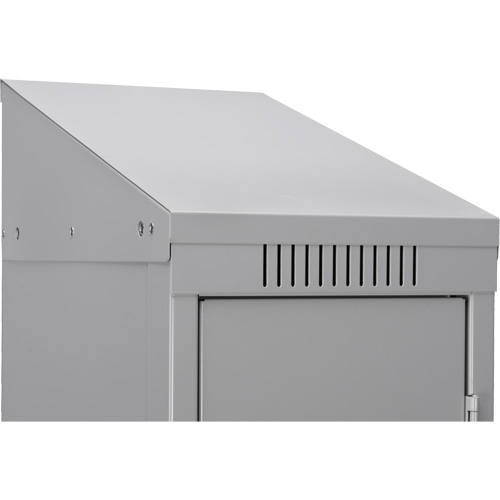 Clean Line Lockerette, 6 -tier, Bank of 4, 48" x 18" x 78", Steel, Beige, Rivet (Assembled) SPOC Demo