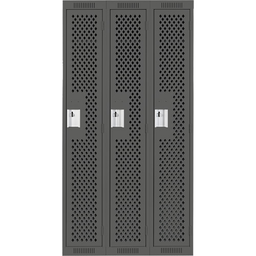 Casiers Clean Line, Bloc de 3, 36" x 12" x 72", Acier, Charbon, Rivet (assembl&eacute;), Perfor&eacute; SPOC Demo