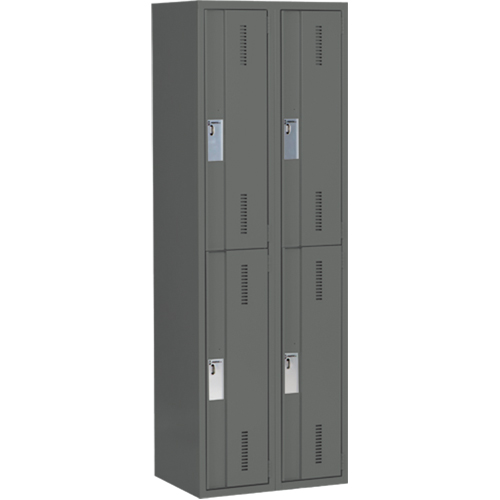 Casiers robustes Concorde, 2 niveaux, Bloc de 2, 24" x 18" x 72", Acier, Charbon, Soud&eacute; (assembl&eacute;) SPOC Demo