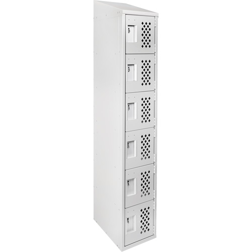 Clean-Line Perforated Lockerette, 6 -tier, 12" x 72" x 12", Steel SPOC Demo