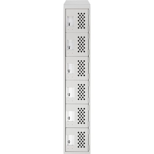 Clean-Line Perforated Lockerette, 6 -tier, 12" x 72" x 12", Steel SPOC Demo