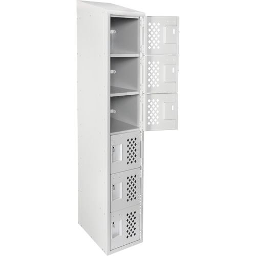 Clean-Line Perforated Lockerette, 6 -tier, 12" x 72" x 12", Steel SPOC Demo