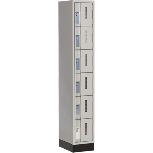 Concorde Heavy-Duty Lockers, 6 -tier, 12" x 18" x 76", Steel, Grey, Welded (Assembled) SPOC Demo