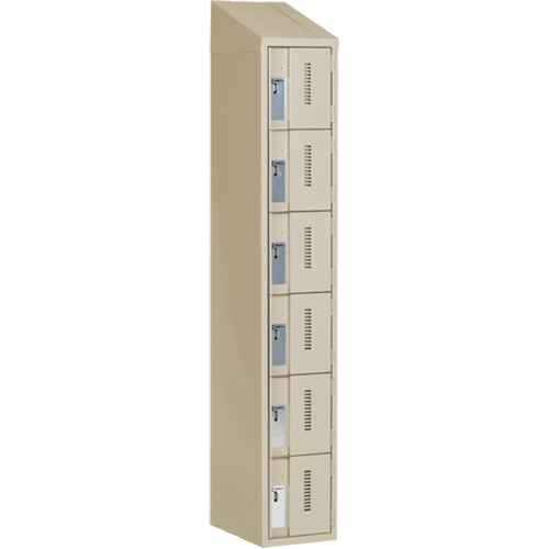 Casiers robustes Concorde, 6 niveaux, 12" x 18" x 78", Acier, Beige, Soud&eacute; (assembl&eacute;) SPOC Demo