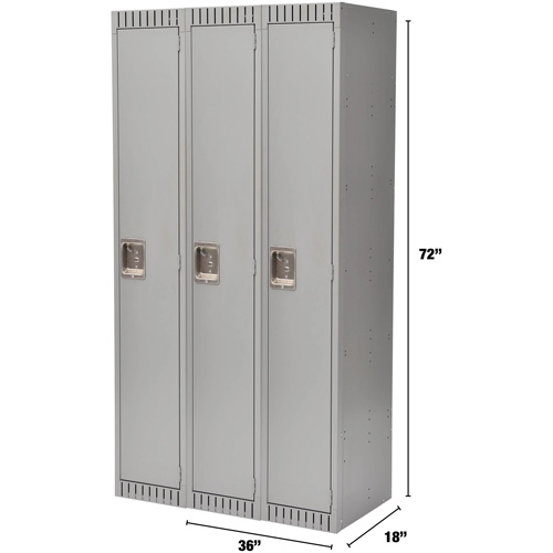 Casiers, Bloc de 3, 36" x 18" x 72", Acier, Gris, Rivet (assembl&eacute;) SPOC Demo
