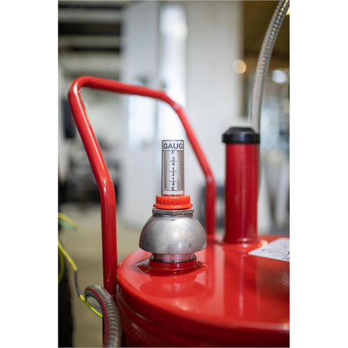 Chariot &agrave; carburant en acier de 25 gallons avec pompe rotative bidirectionnelle et filtre SPOC Demo