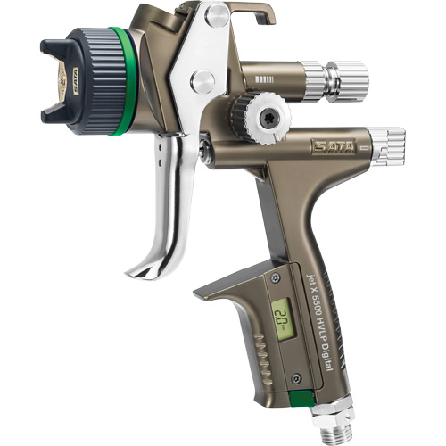 Pistolet de peinture de premi&egrave;re qualit&eacute; pour peinture automobile avec psi num&eacute;rique X5500 HVLP 1,3 I RPS D, Entr&eacute;e d'air 1/4" NPT, 15,19 pi³/min, Capacit&eacute; 0,6 L/0,9 L, 0,17 psi SPOC Demo