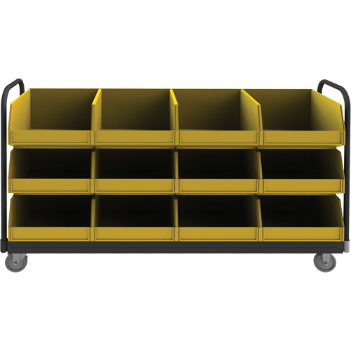 Mobile Tub Rack, Double-sided, 12 bins, 78" W x 18" D x 47" H SPOC Demo