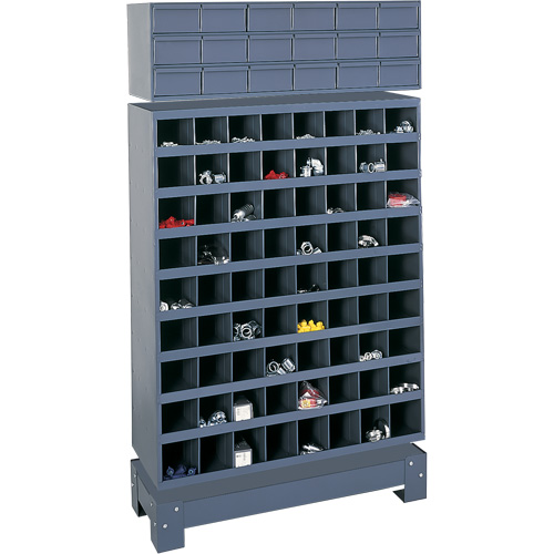 Unit&eacute; de stockage modulaire pour petites pi&egrave;ces, Acier, 18 tiroirs, 33-3/4" x 12-1/4" x 58-5/8", Gris SPOC Demo