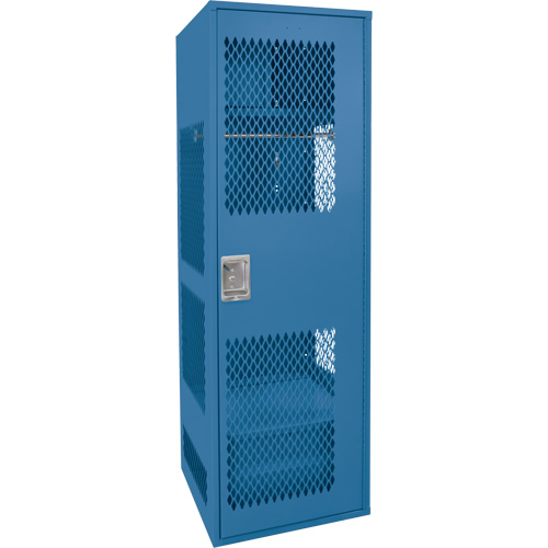 Casier pour &eacute;quipement avec porte, Acier, 24" la x 24" p x 72" h, Bleu fonc&eacute; SPOC Demo