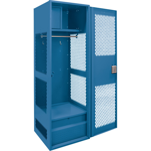 Casier pour &eacute;quipement avec porte, Acier, 24" la x 24" p x 72" h, Bleu fonc&eacute; SPOC Demo