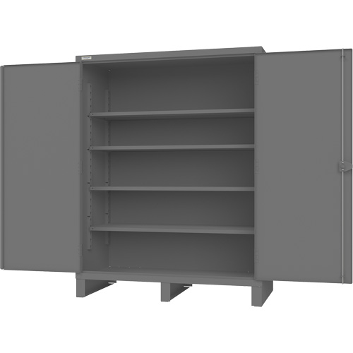 Cabinet with Recessed Doors, Steel, 4 Shelves, 78" H x 60" W x 30" D, Grey SPOC Demo