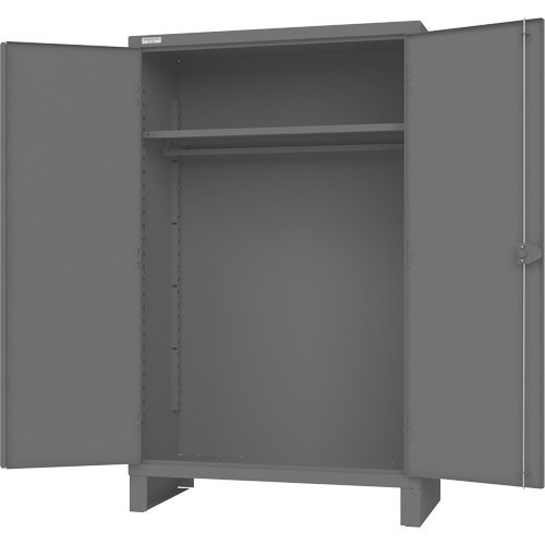 Cabinet with Hanging Bar & Standard Recessed Doors, Steel, 78" H x 48" W x 24" D, Grey SPOC Demo