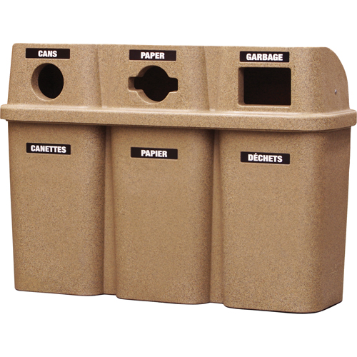 Contenants de recyclage Bullseye, Bord de rue, Plastique, 3 x 22 gal. US SPOC Demo