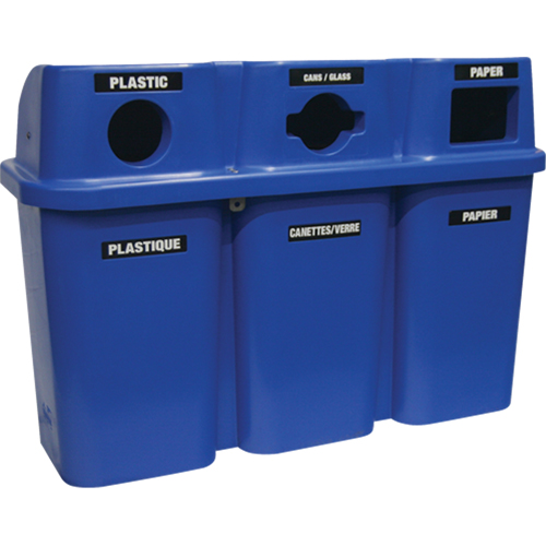 Contenants de recyclage Bullseye, Bord de rue, Plastique, 3 x 22 gal. US SPOC Demo